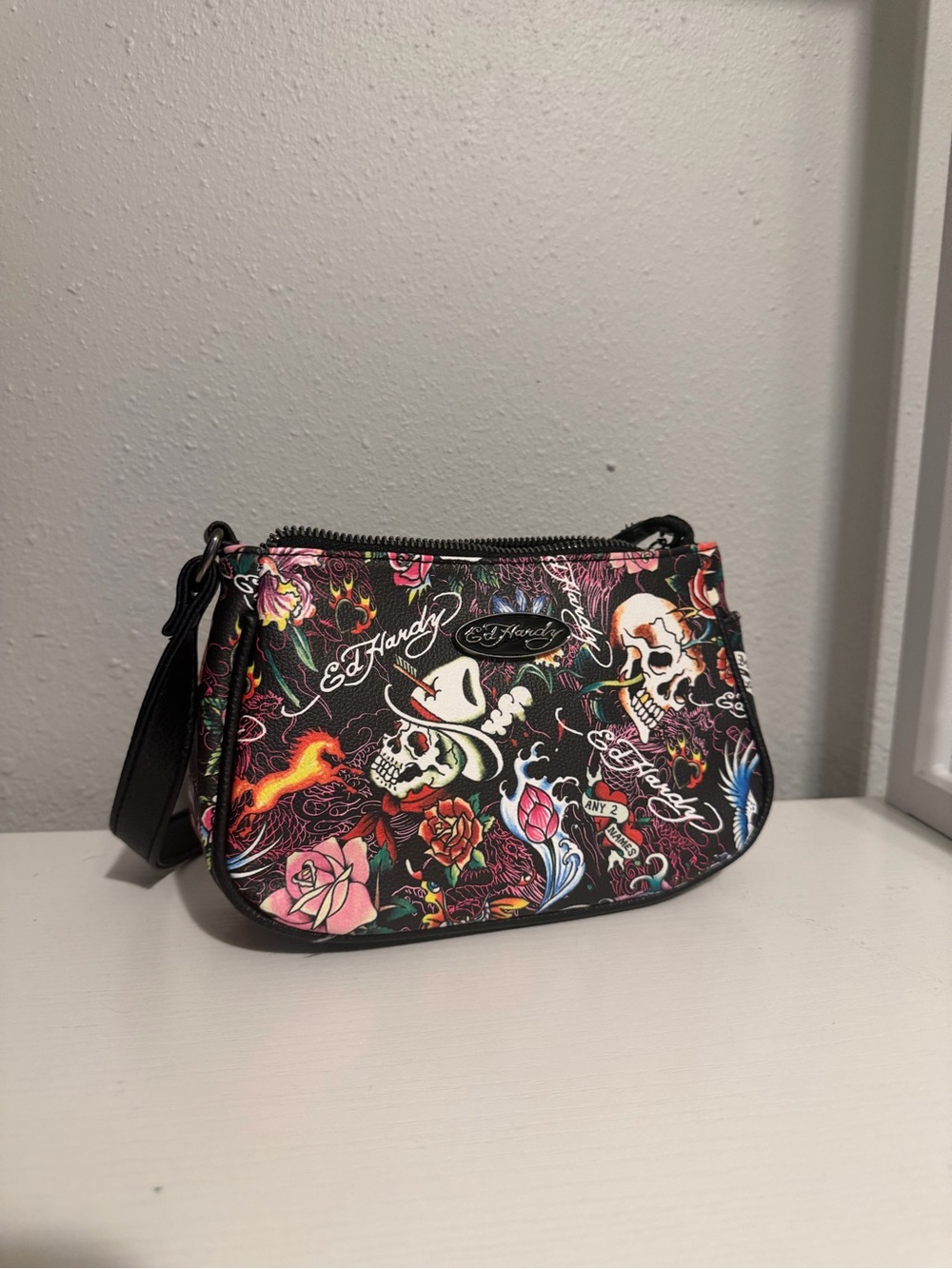 Ed Hardy Black Floral Tattoo Print